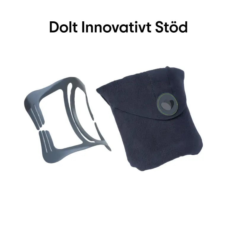 ErgoNack ergonomisk nackkudde med synligt Hyperstöd-skelett bredvid det mjuka överdraget — dolt innovativt stöd som stabiliserar nacken inifrån