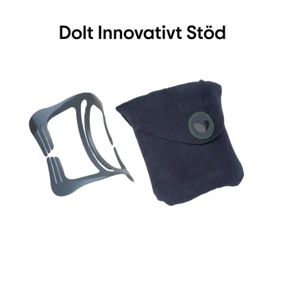 ErgoNack ergonomisk nackkudde med synligt Hyperstöd-skelett bredvid det mjuka överdraget — dolt innovativt stöd som stabiliserar nacken inifrån